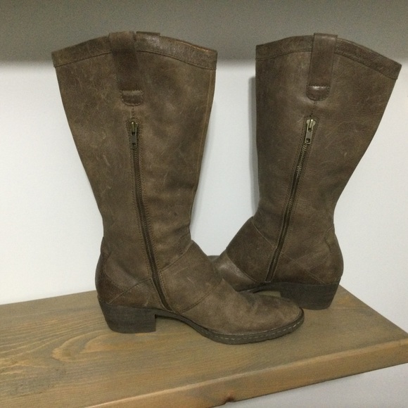 BORN Leather Brown Tall Boots Size 9.5 - Picture 6 of 9
